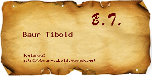 Baur Tibold névjegykártya